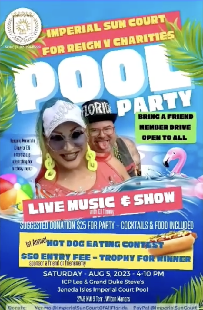 IMPERIAL SUN COURT OF ALL FLORIDA SUMMER POOL PARTY & HOT DOG EATING CONTEST