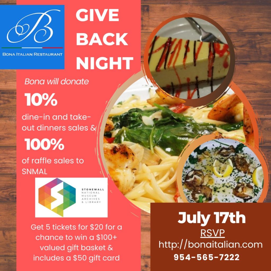 Give Back Mondays at Bona Italian Restaurant