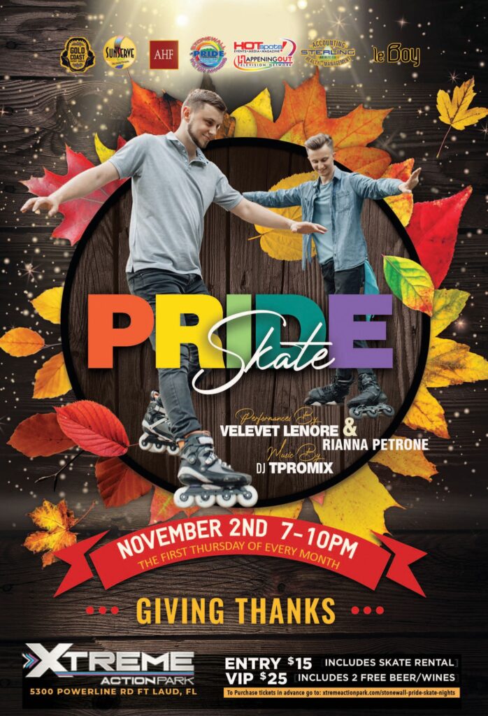 Pride Skate Night at Xtreme Action Park on November 2